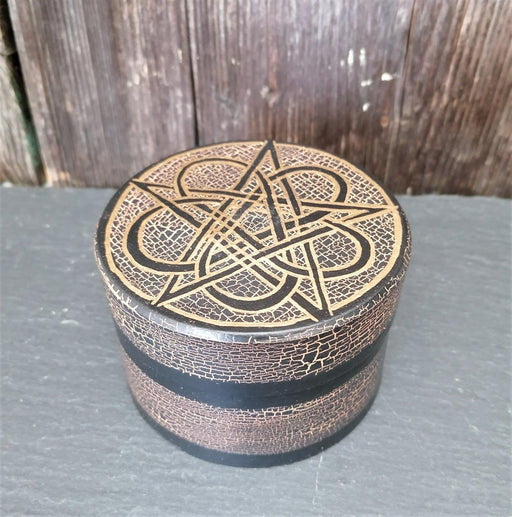 Puinen ruusupentagrammi rasia - Tarotpuoti