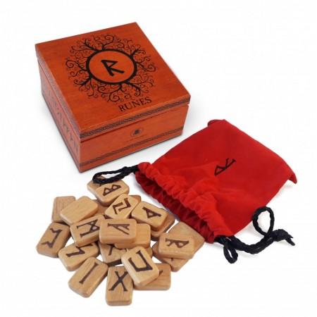 Puiset riimut puisessa rasiassa - Wooden Runes - Tarotpuoti