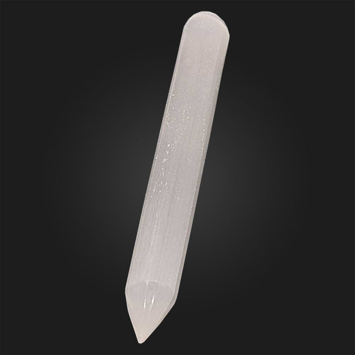 Seleniitti sauva hierontaan teroitetulla kärjellä n.14x2x2cm