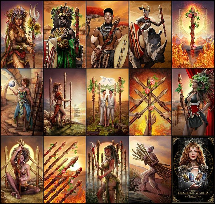 The Elemental Wisdom Tarot - laminoidut, mustat reunukset - Tarotpuoti
