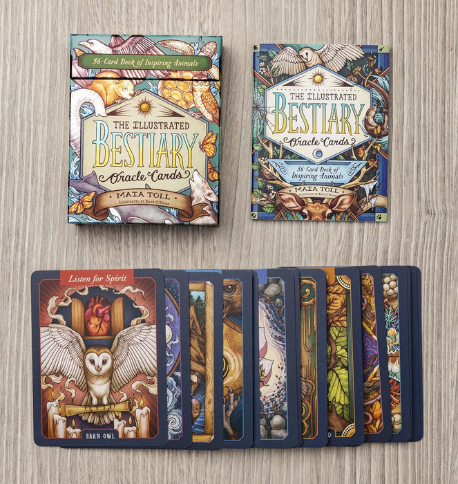 The Illustrated Bestiary Oracle Cards: 36-Card Deck of Inspiring Animals (Wild Wisdom) - Maia Toll, Kate O'Hara - Tarotpuoti