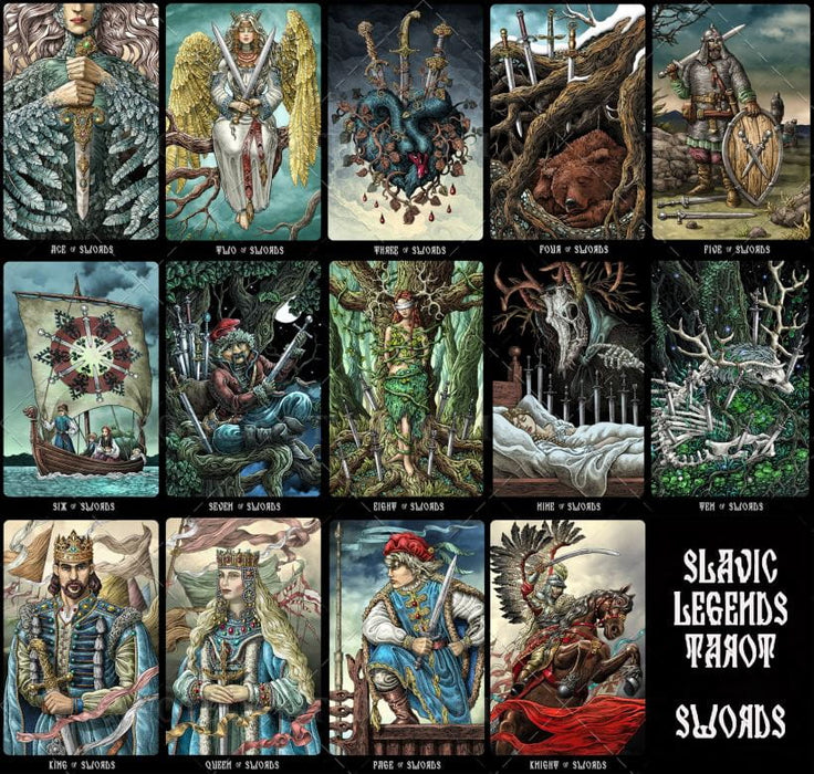 The Slavic Legends Tarot - Size 12cm, Black edges - Taroteca Studios - Tarotpuoti