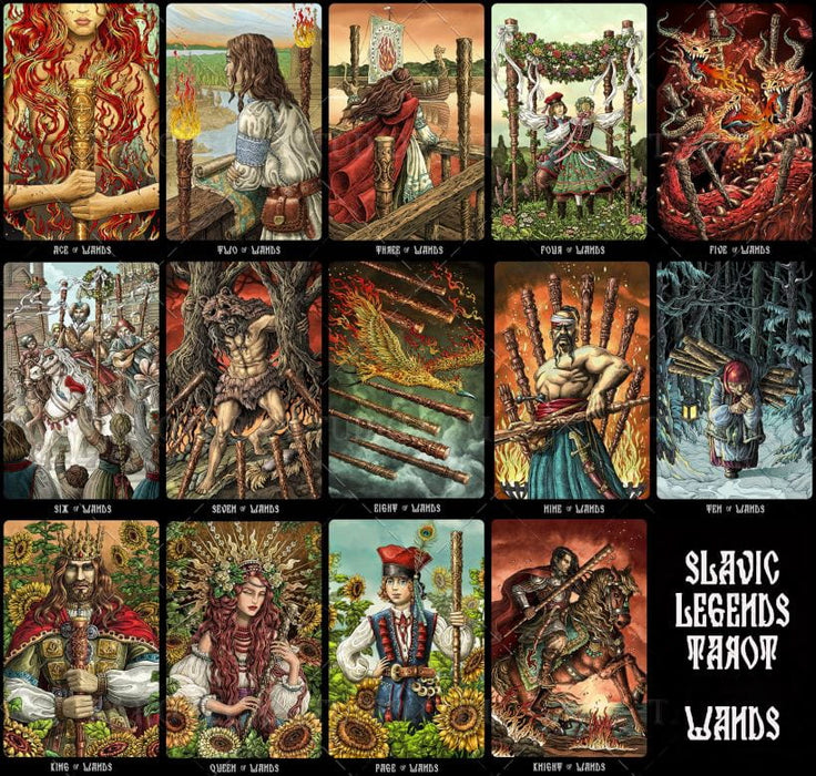The Slavic Legends Tarot - Size 12cm, Gold edges - Taroteca Studios - Tarotpuoti