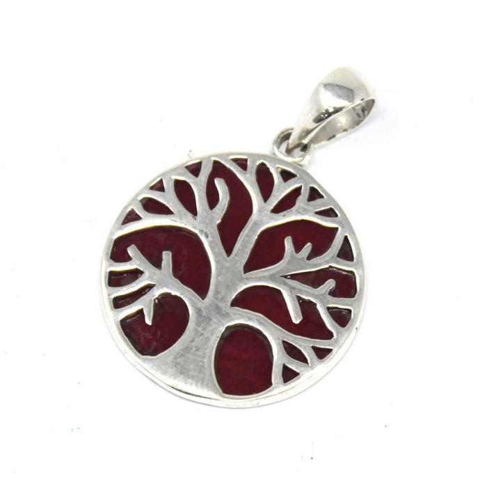 Tree of Life Silver riipus 22mm - Coral Effect - Tarotpuoti