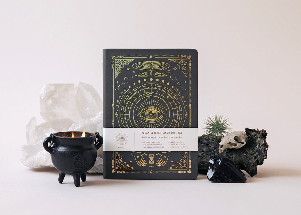 Vegan Leather Journal ilman viivoja - Magic of I - Tarotpuoti