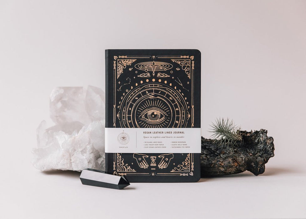 Vegan Leather Journal ilman viivoja - Magic of I - Tarotpuoti