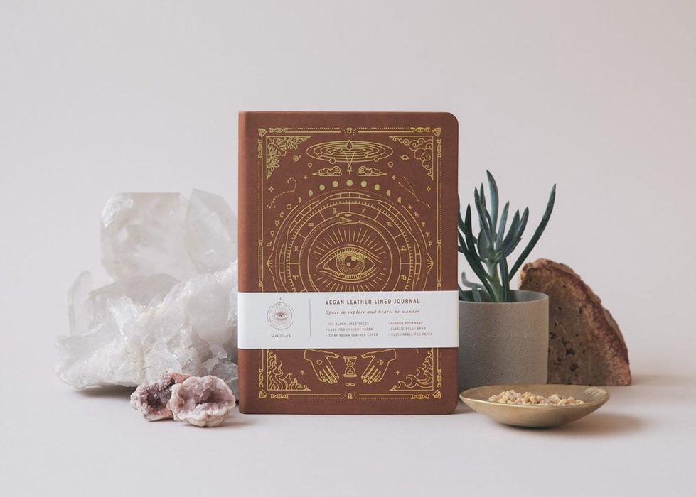 Vegan Leather Journal ilman viivoja - Magic of I - Tarotpuoti