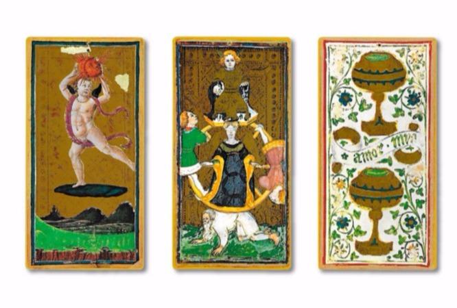 Visconti Sforza käsintehty tarotpakka ja kirja - Il Meneghello Edizione - Tarotpuoti